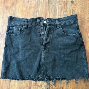 Black denim skirt